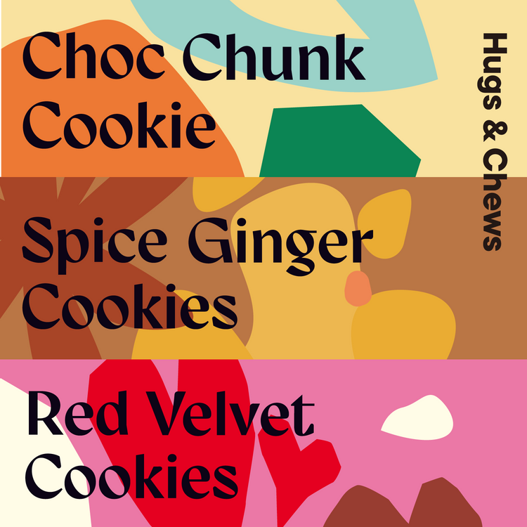 【送料無料】ディアン(周典)〈Hugs & Chews〉3種3箱 / Choc Chunk / Spice Ginger / Red Velvet